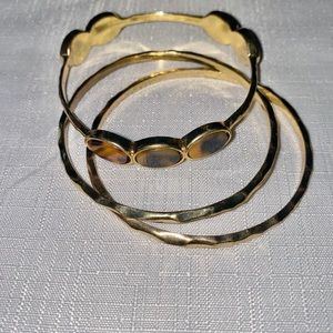 Gold Plated Tortoise Bracelet Trio